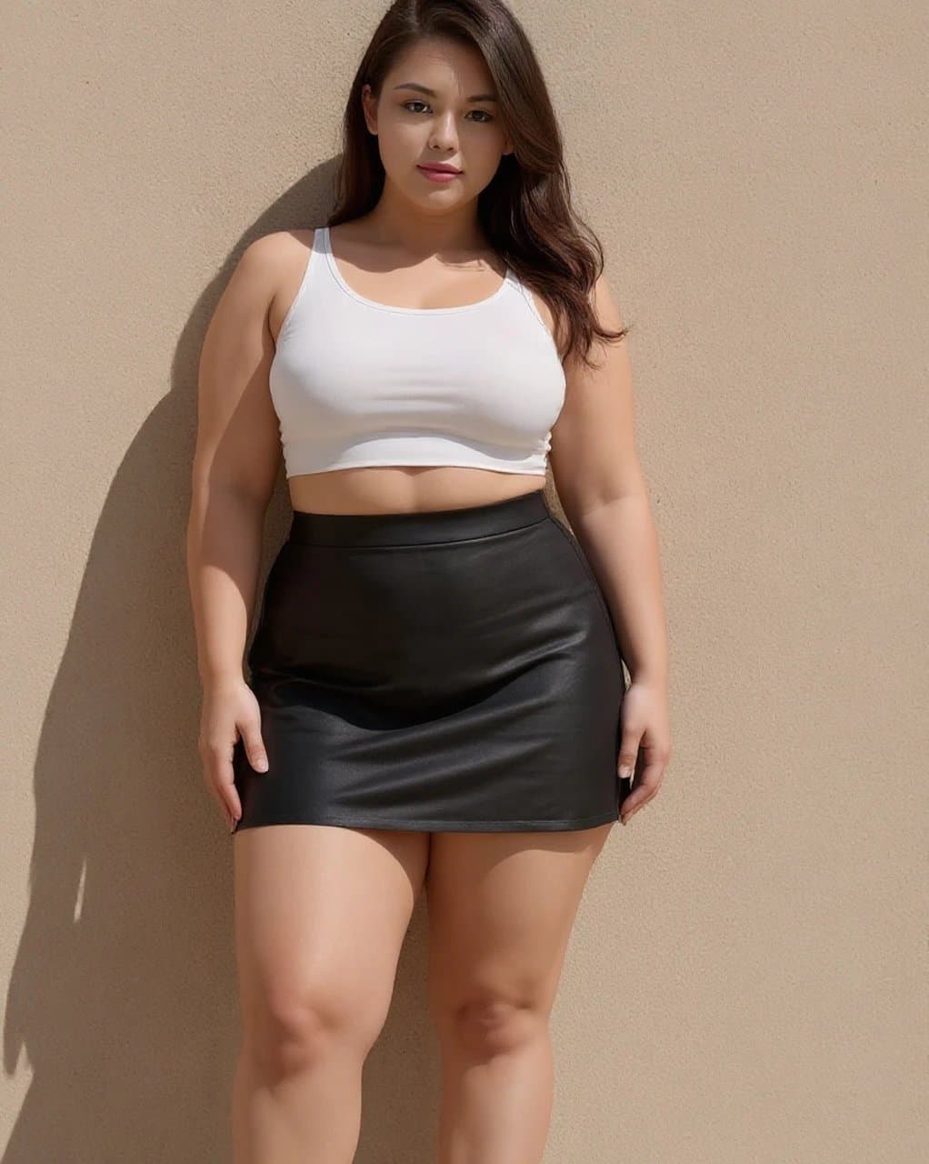 AI skinny filter before photo - fashion portrait before waist and leg contouring